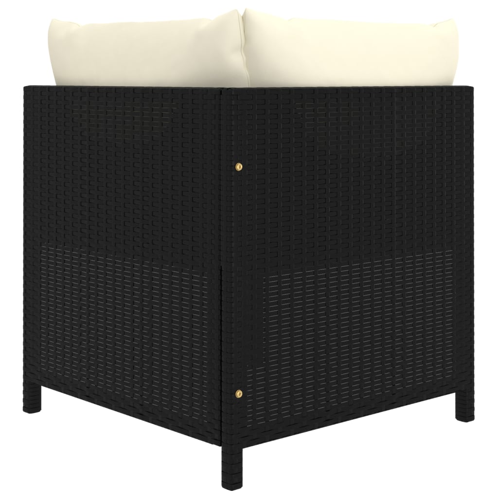 Set Divani da Giardino 11 pz con Cuscini in Polyrattan Nero
