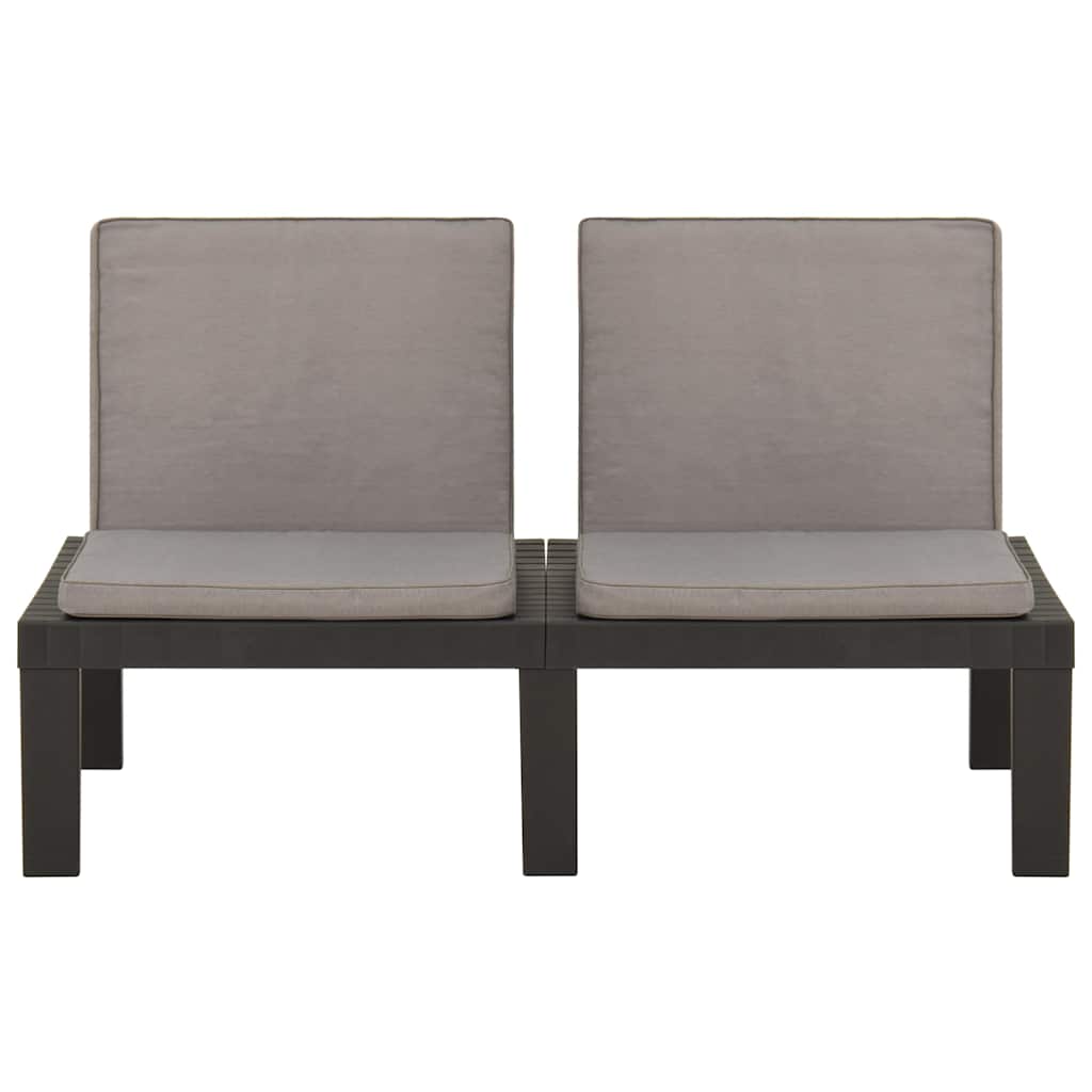 Set Divani da Giardino con Cuscini 6 pz in Plastica Grigio