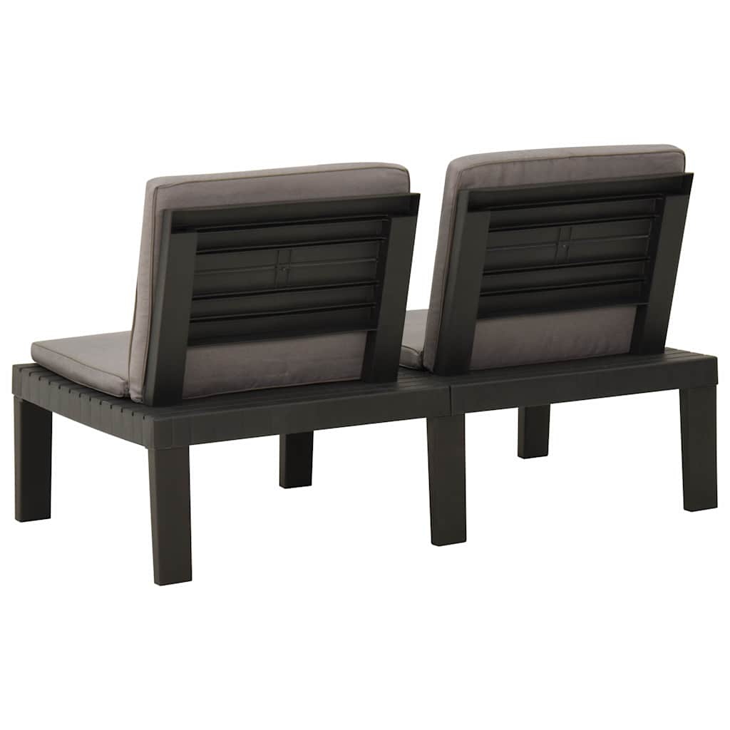 Set Divani da Giardino con Cuscini 6 pz in Plastica Grigio