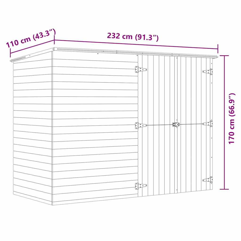 Capanno Giardino per Biciclette 232x110x170 cm Pino Impregnato