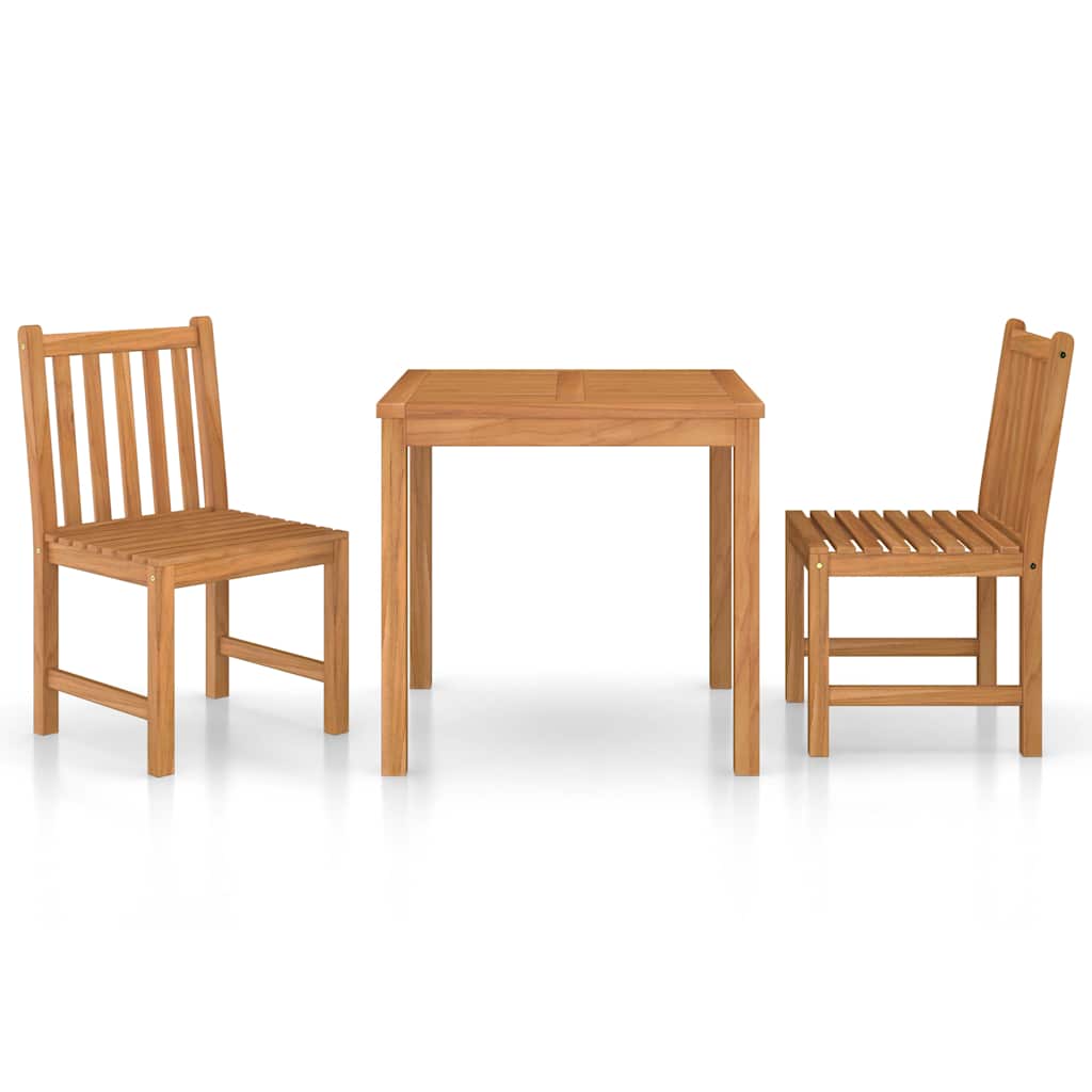 Set da pranzo da giardino 3 pz 80x80 cm Legno Massello di Teak