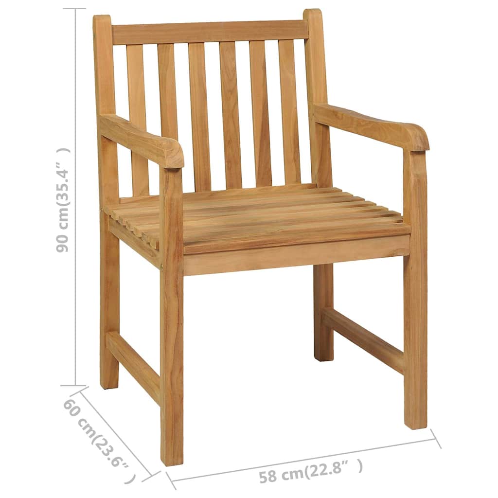 Set da pranzo da giardino 3 pz 80x80 cm Legno Massello di Teak