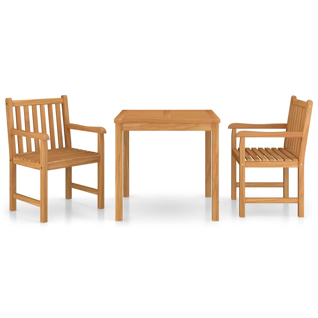 Set da pranzo da giardino 3 pz 80x80 cm Legno Massello di Teak