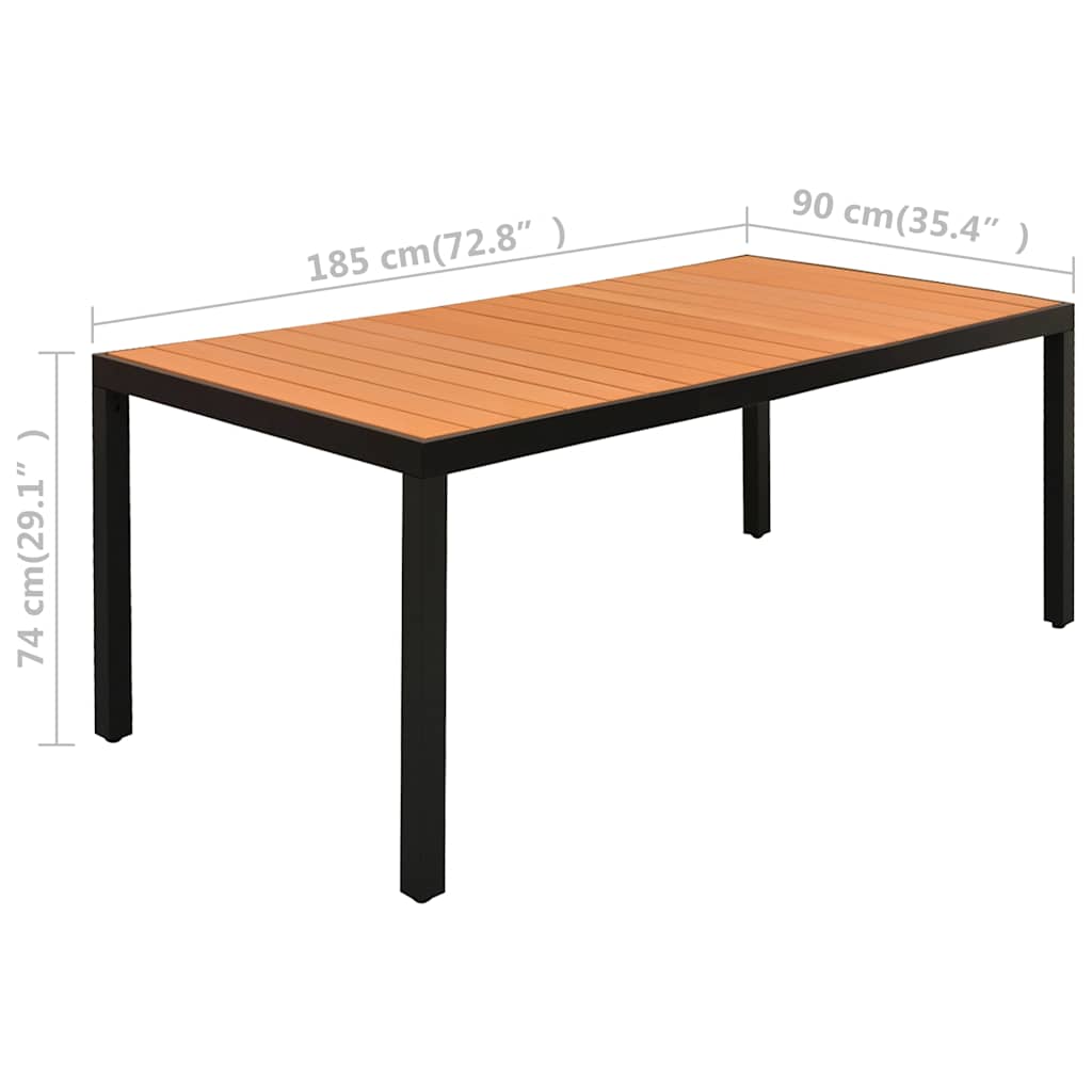 Set da Pranzo da Giardino 7 pz Nero e Marrone