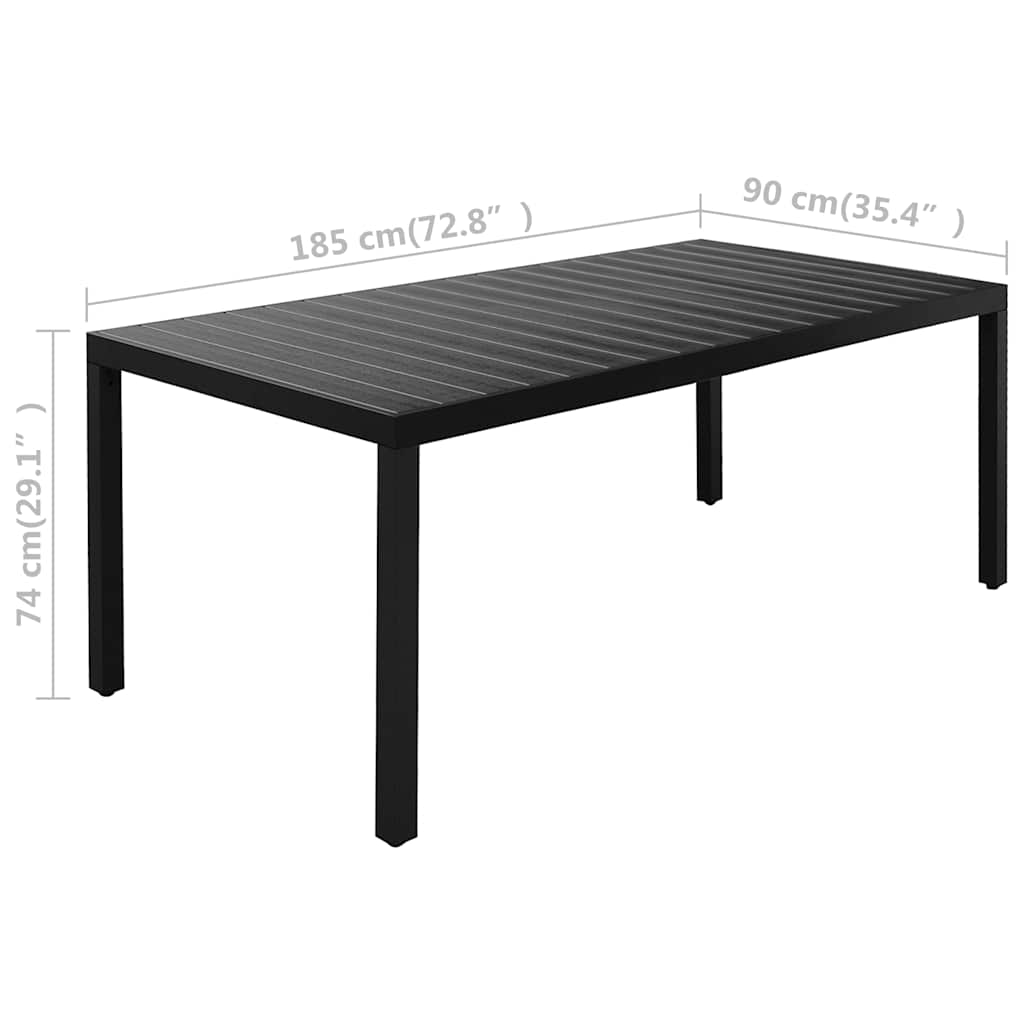 Set da Pranzo da Giardino 7 pz Nero