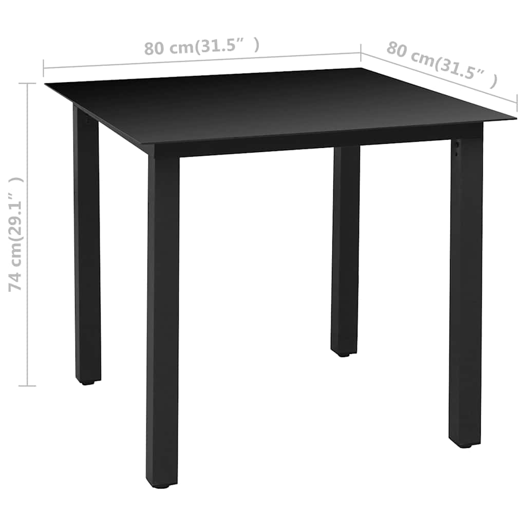 Set da Pranzo da Giardino 5 pz Nero e Marrone