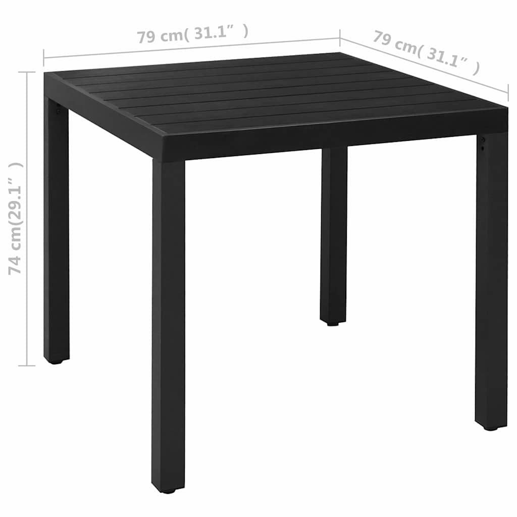 Set da Pranzo da Giardino 5 pz Nero e Marrone