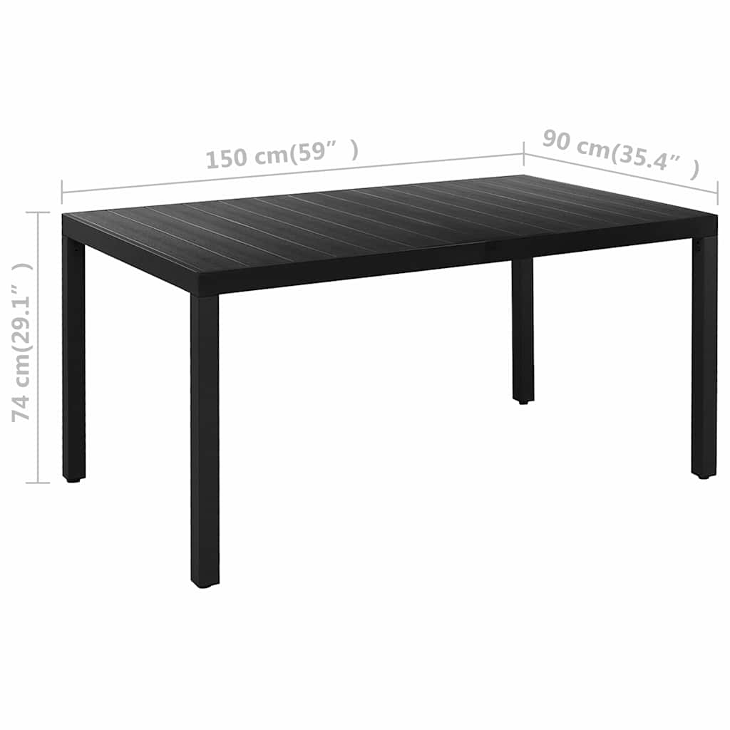 Set da Pranzo da Giardino 5 pz Nero e Marrone