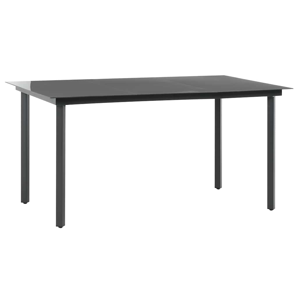 Set da Pranzo da Giardino 5 pz in Rattan PVC Nero