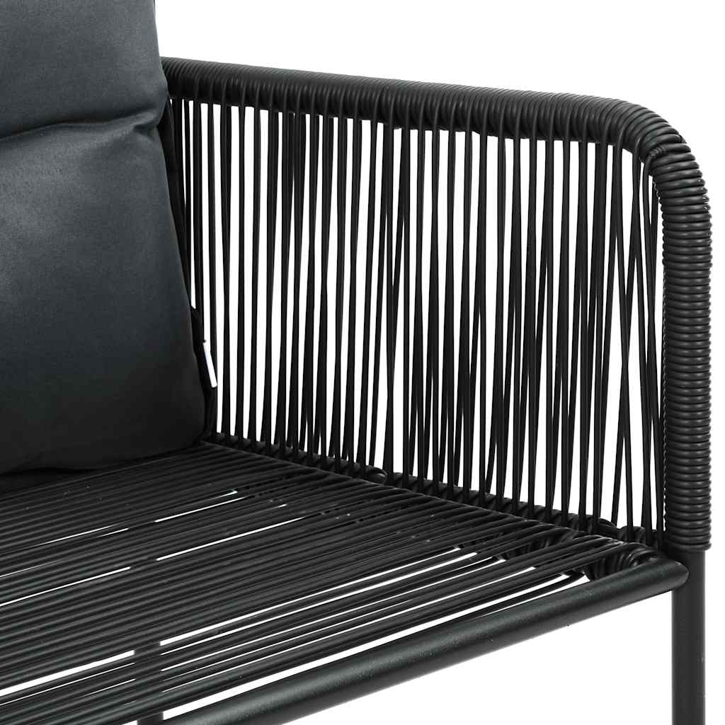 Set da Pranzo da Giardino 5 pz in Rattan PVC Nero