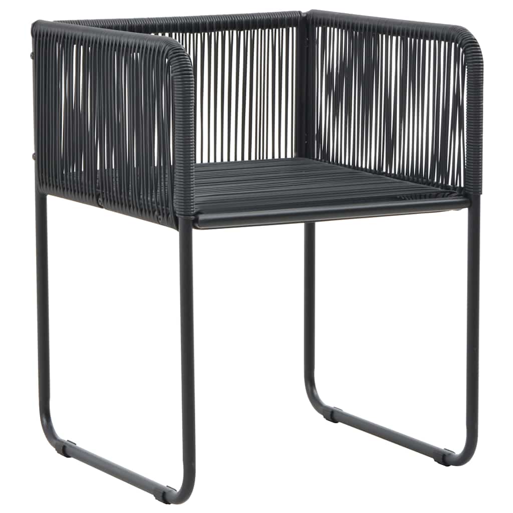 Set da Pranzo da Giardino 5 pz in Rattan PVC Nero