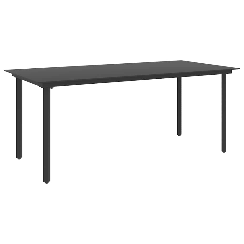 Set da Pranzo da Giardino 7 pz in Rattan PVC Nero