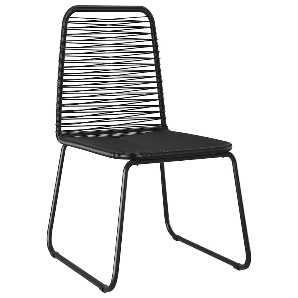 Set da Pranzo da Giardino 7 pz in Rattan PVC Nero