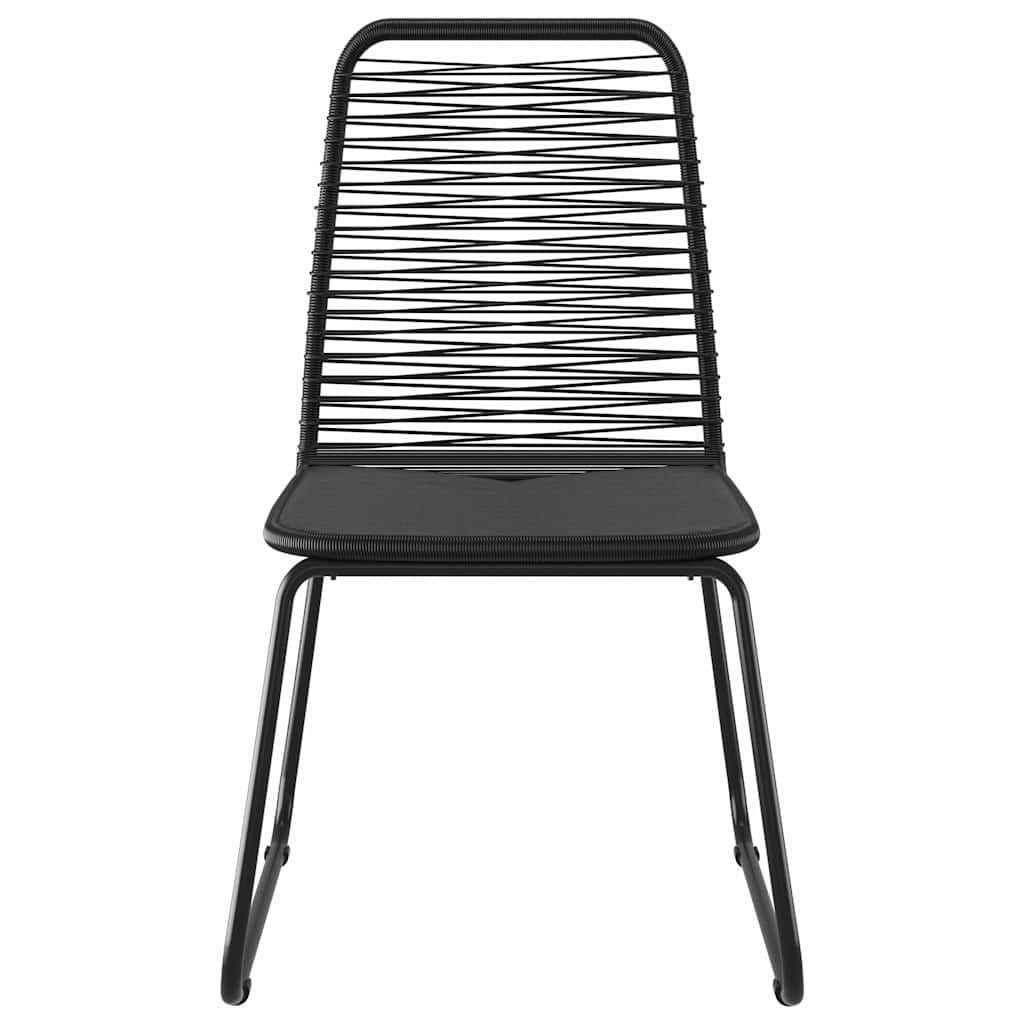 Set da Pranzo da Giardino 7 pz in Rattan PVC Nero