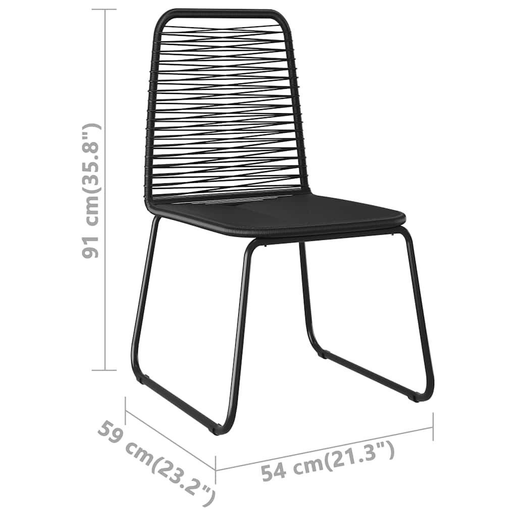 Set da Pranzo da Giardino 7 pz in Rattan PVC Nero