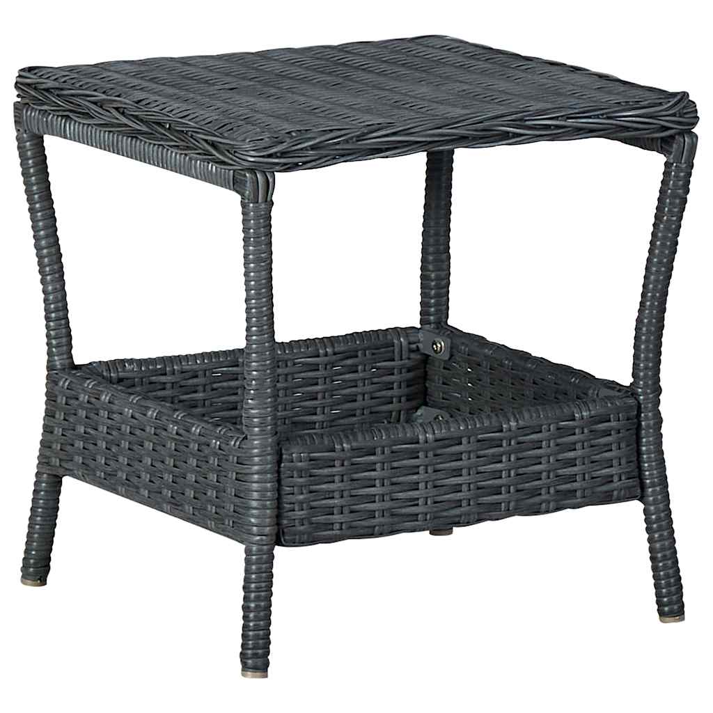 Set Divani da Giardino 3 pz con Cuscini Polyrattan Grigio Scuro