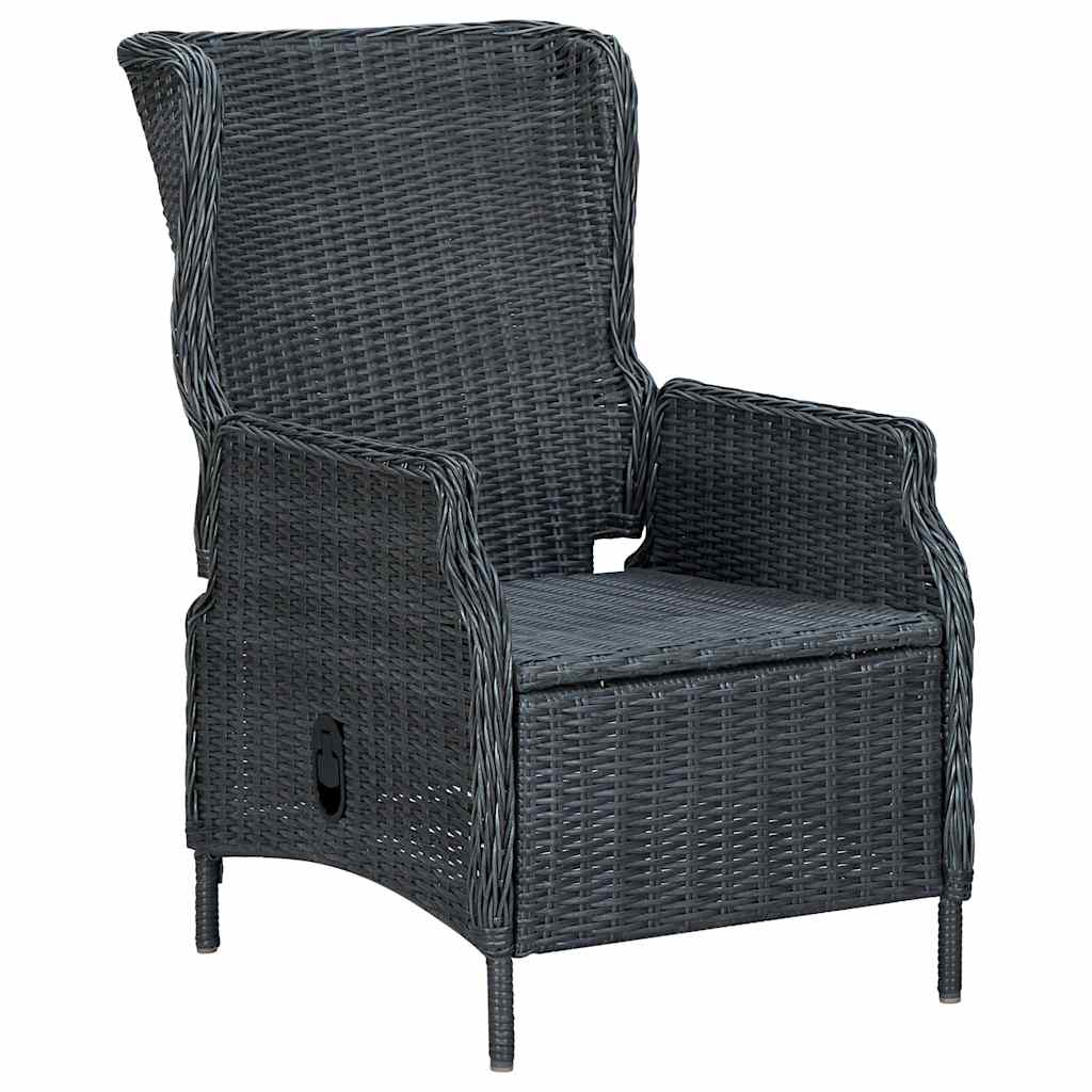 Set Divani da Giardino 3 pz con Cuscini Polyrattan Grigio Scuro