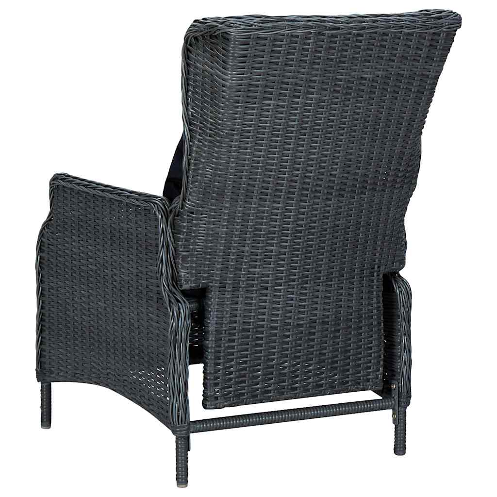 Set Divani da Giardino 3 pz con Cuscini Polyrattan Grigio Scuro
