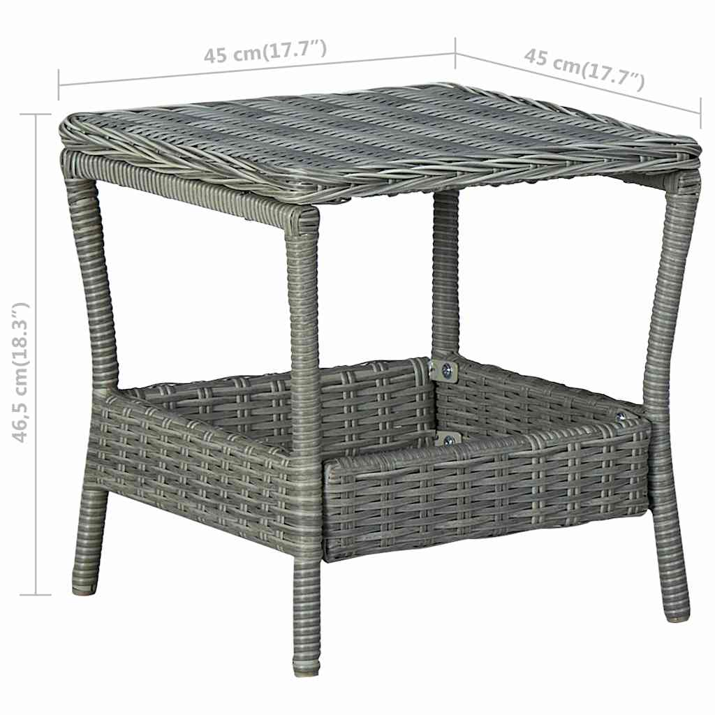 Set Divani da Giardino 3pz con Cuscini Polyrattan Grigio Chiaro