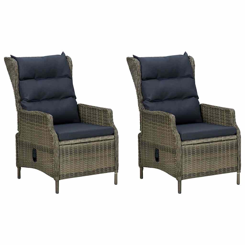 Set Divani da Giardino 3 pz con Cuscini in Polyrattan Marrone