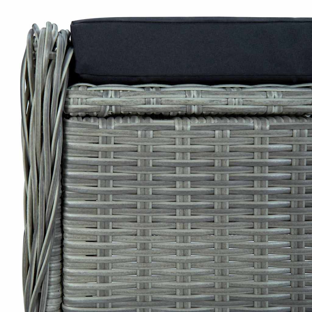 Set Divani da Giardino 3pz con Cuscini Polyrattan Grigio Chiaro