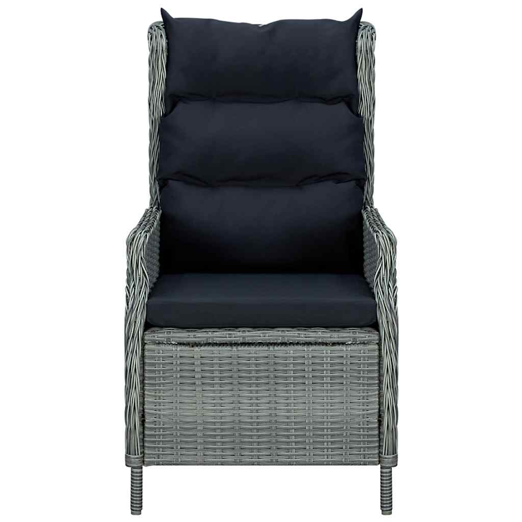 Set Divani da Giardino 3pz con Cuscini Polyrattan Grigio Chiaro