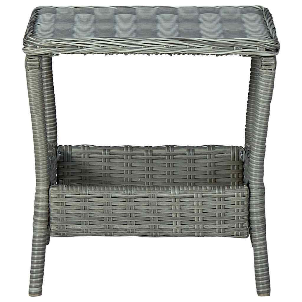 Set Divani da Giardino 3pz con Cuscini Polyrattan Grigio Chiaro