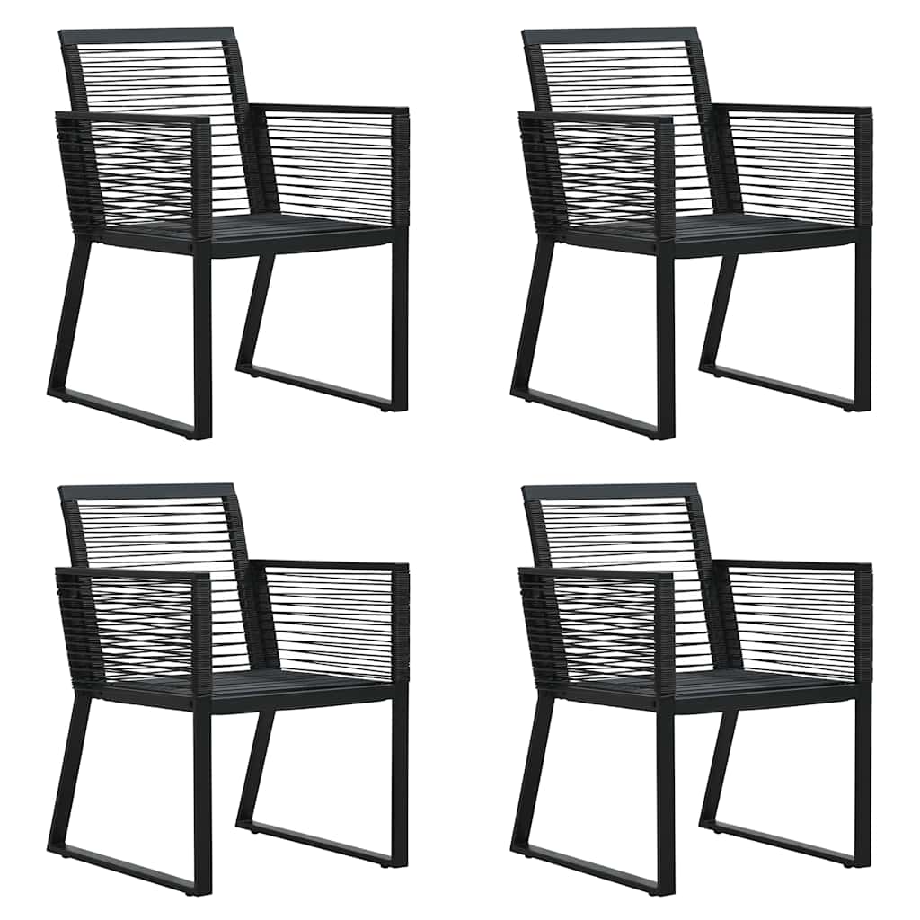 Set da Pranzo da Giardino 5 pz in Rattan PVC Nero