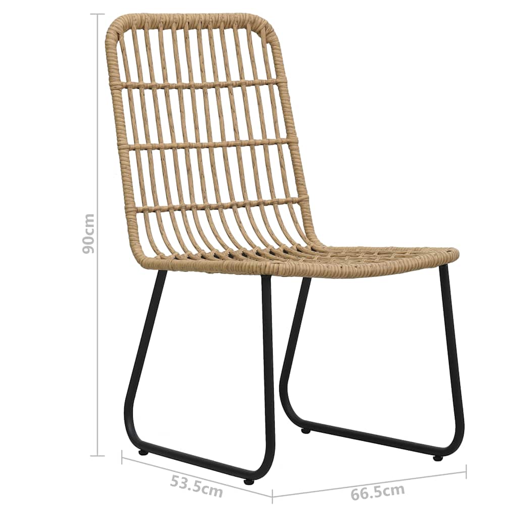 Set da Pranzo da Giardino 5 pz in Polyrattan e Vetro
