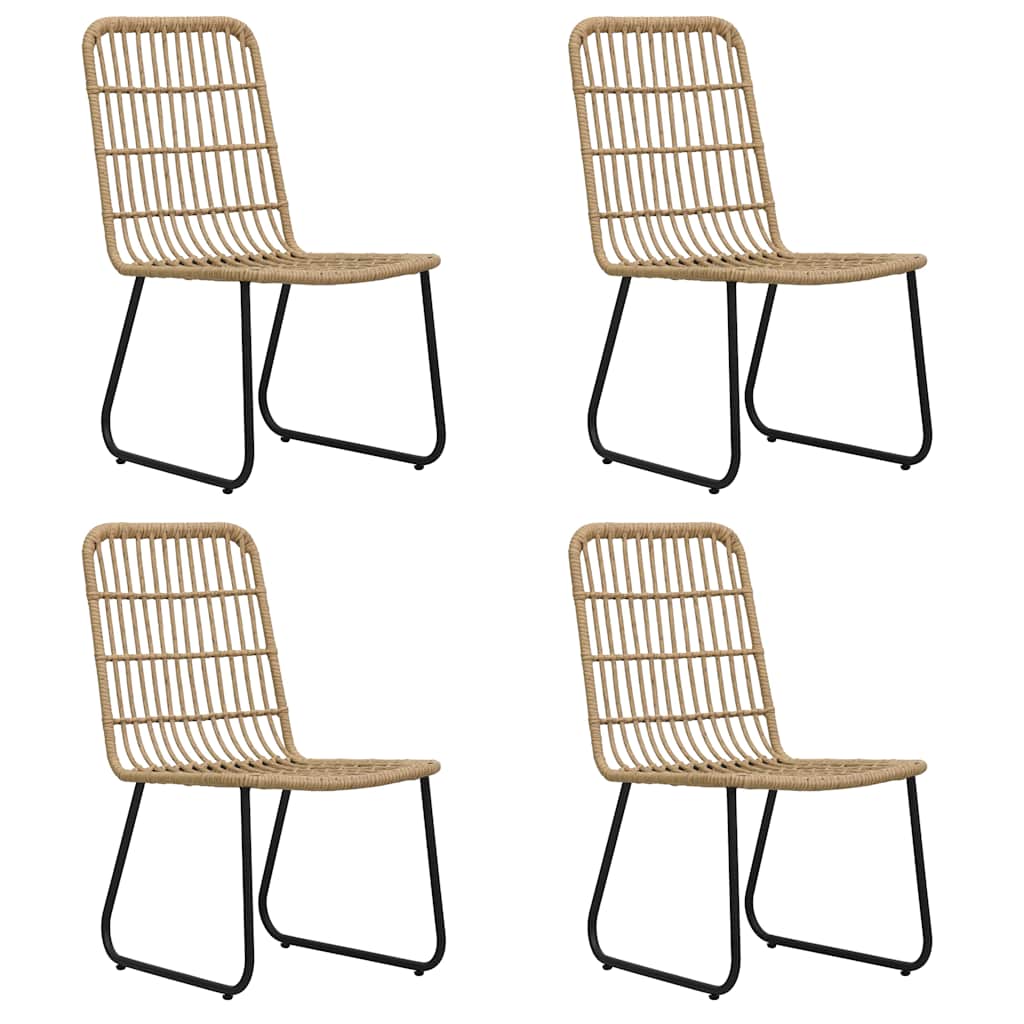 Set da Pranzo da Giardino 5 pz in Polyrattan e Vetro