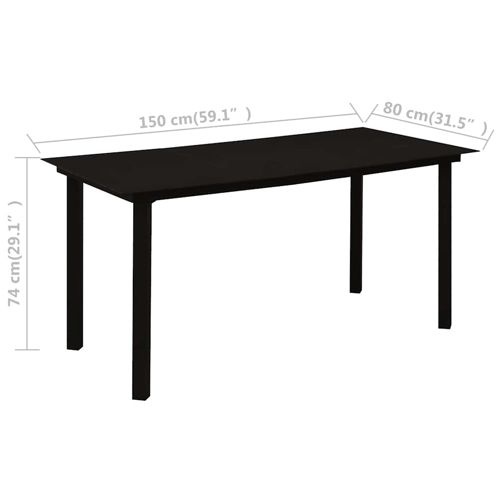 Set da Pranzo da Giardino 5 pz in Polyrattan e Vetro