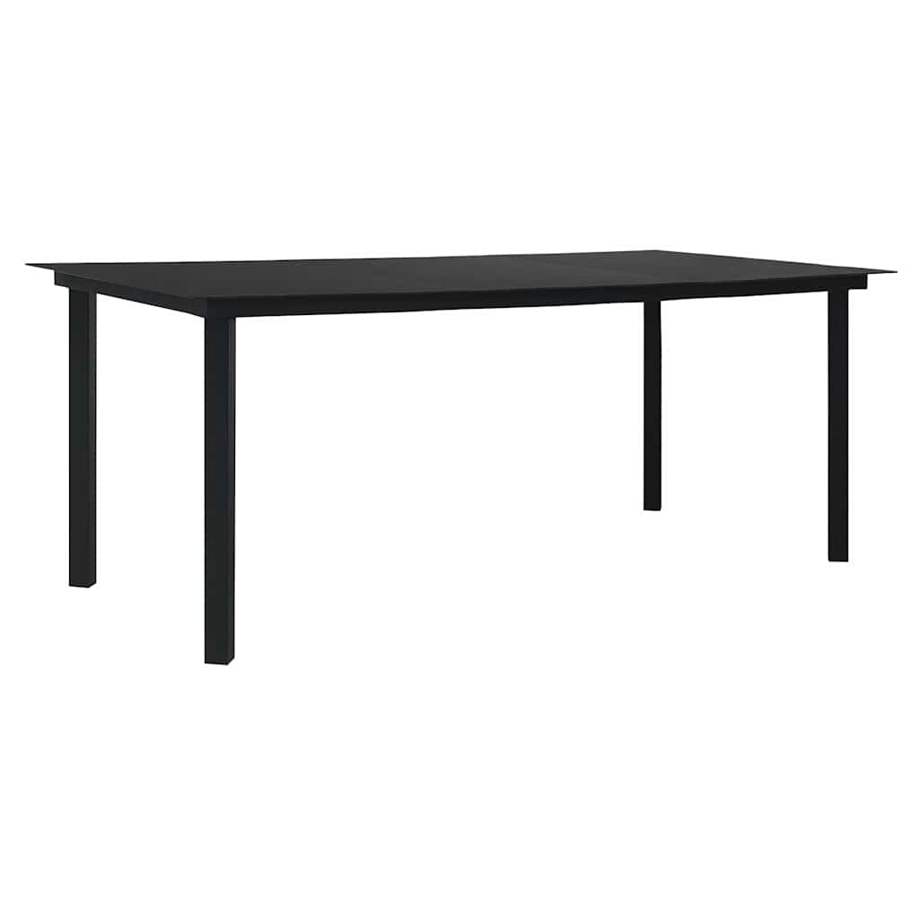 Set da Pranzo da Giardino 7 pz Nero in Rattan PVC