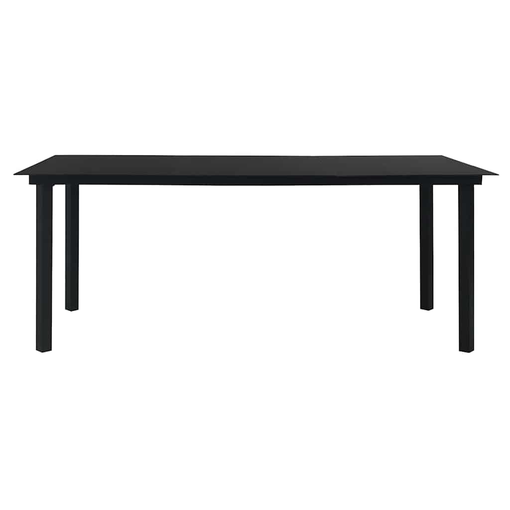 Set da Pranzo da Giardino 7 pz Nero in Rattan PVC