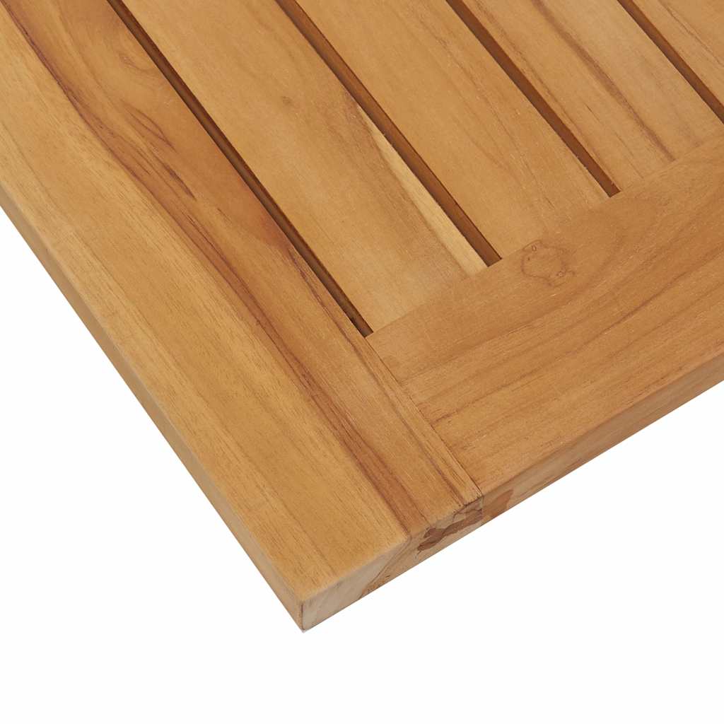 Sdraio con Cuscino in Legno Massello di Teak e Acciaio Inox