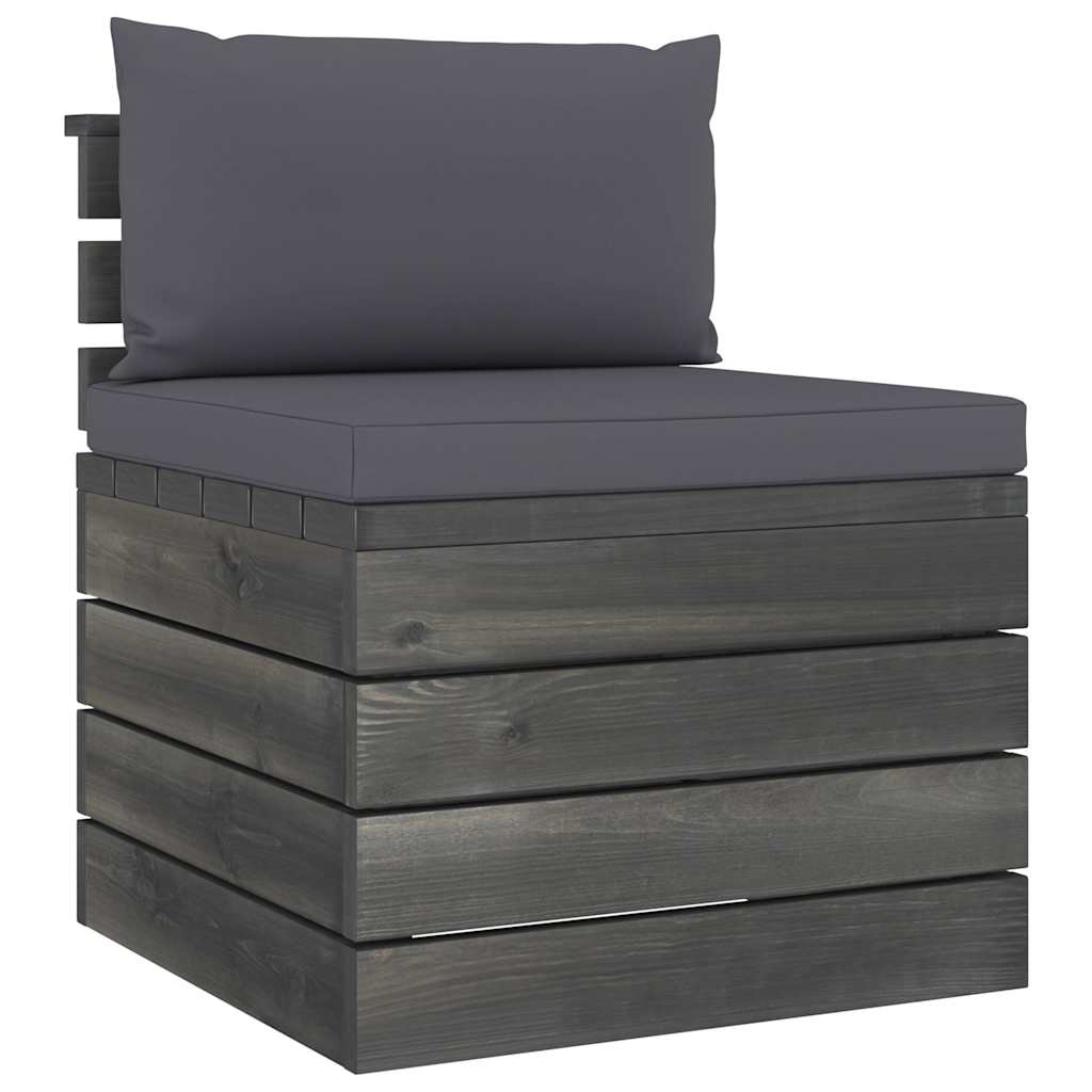 Divano da Giardino 4 Posti su Pallet con Cuscini Massello Pino