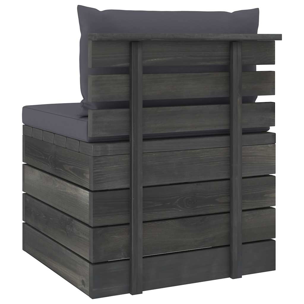 Divano da Giardino 4 Posti su Pallet con Cuscini Massello Pino