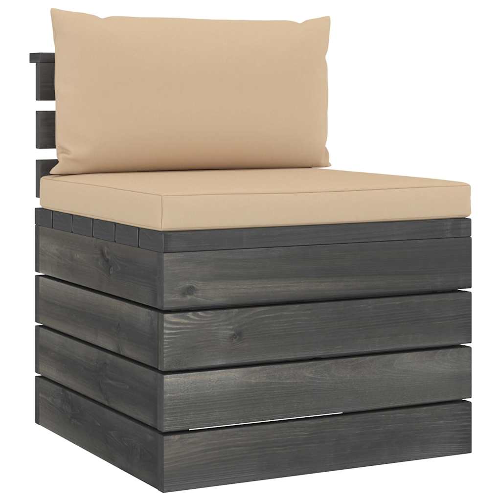 Divano da Giardino 4 Posti su Pallet con Cuscini Massello Pino