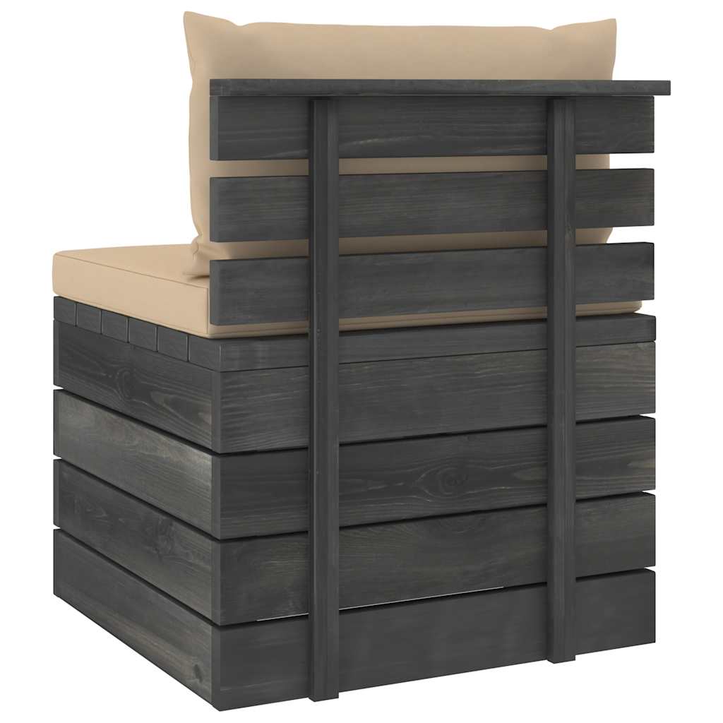 Divano da Giardino 4 Posti su Pallet con Cuscini Massello Pino