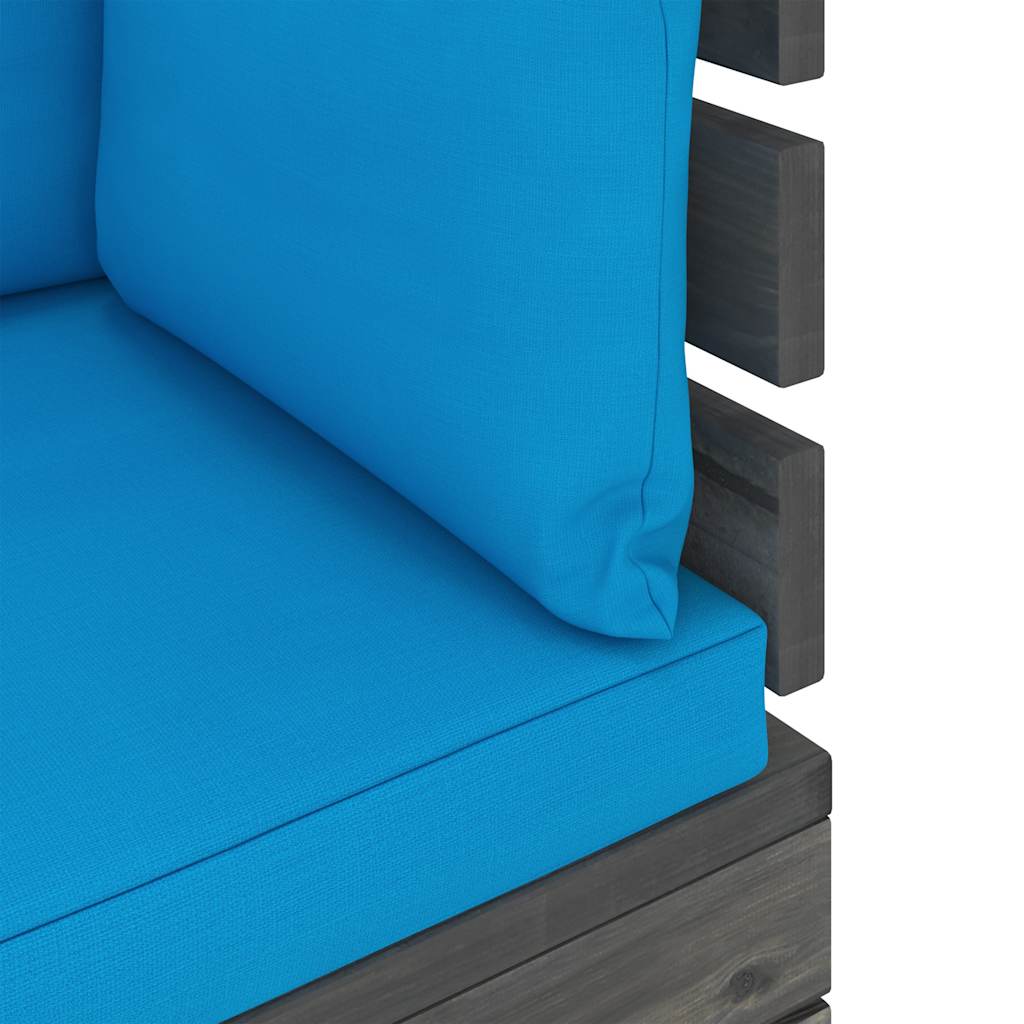 Divano da Giardino 4 Posti su Pallet con Cuscini Massello Pino