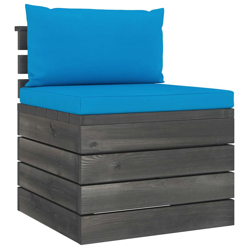 Divano da Giardino 4 Posti su Pallet con Cuscini Massello Pino