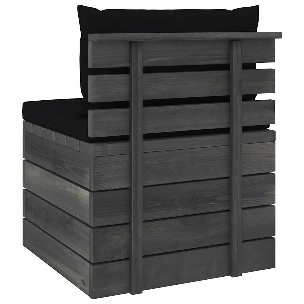 Divano da Giardino 4 Posti su Pallet con Cuscini Massello Pino