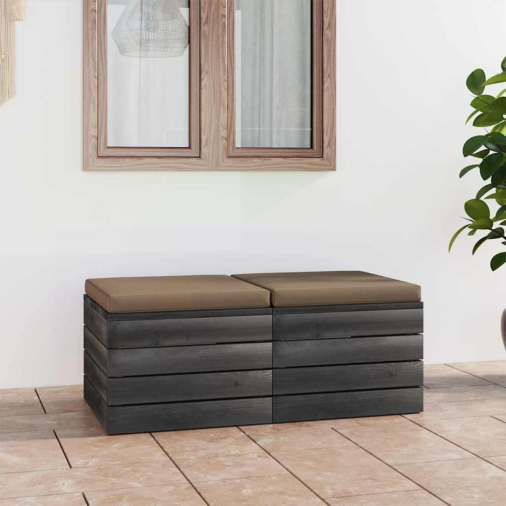 Divano da Giardino 4 Posti su Pallet con Cuscini Massello Pino