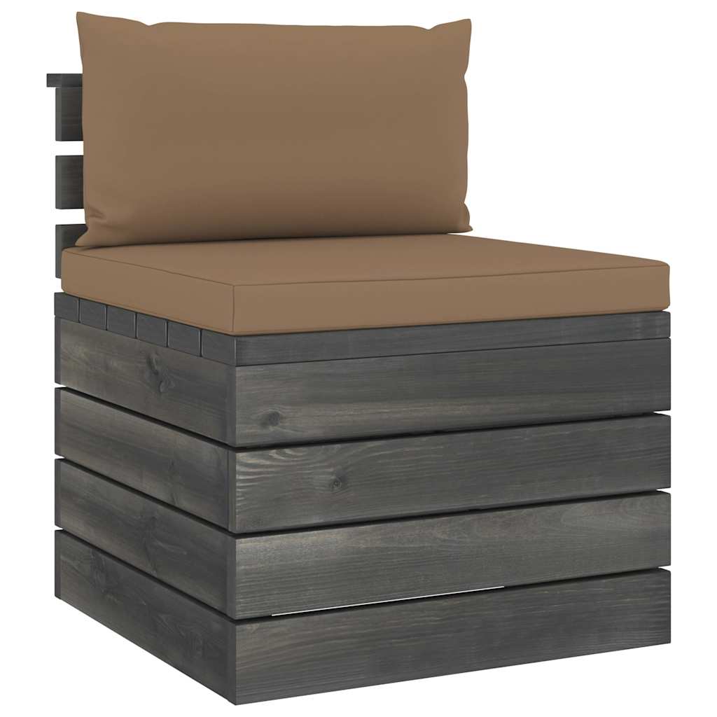 Divano da Giardino 4 Posti su Pallet con Cuscini Massello Pino