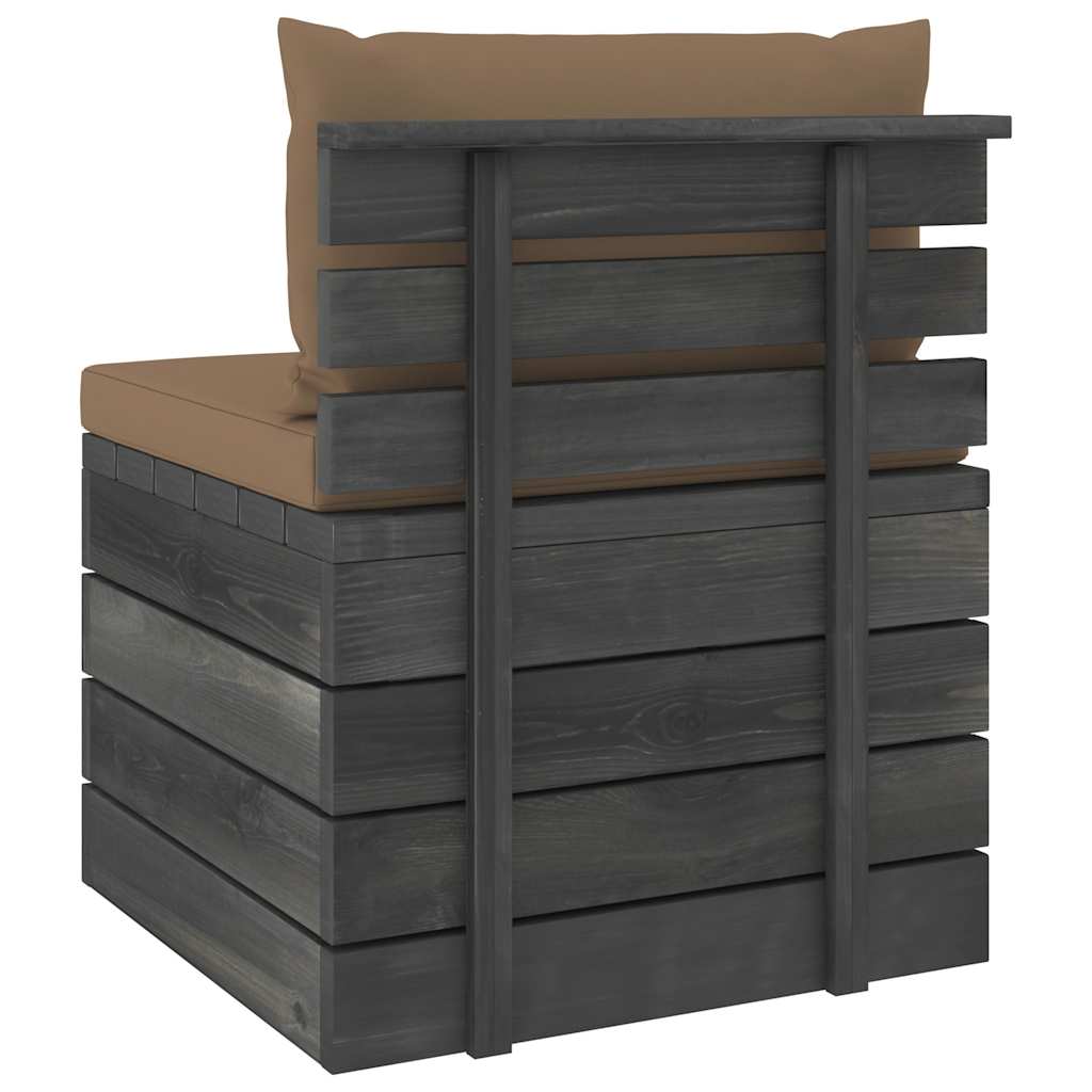 Divano da Giardino 4 Posti su Pallet con Cuscini Massello Pino