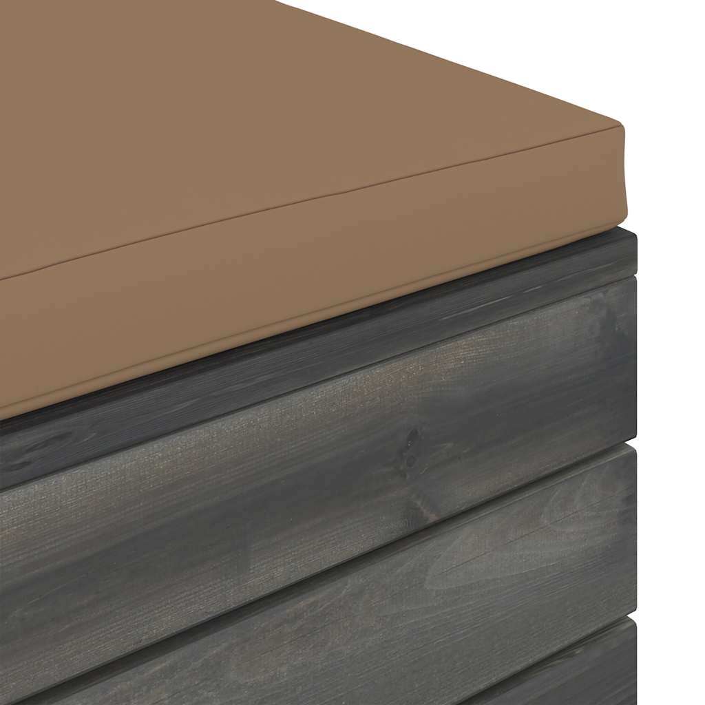 Set Divani da Giardino su Pallet 5 pz con Cuscini Massello Pino
