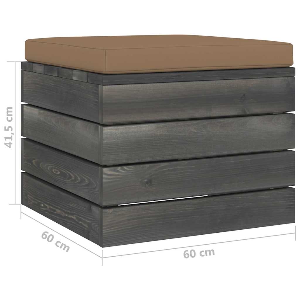 Set Divani da Giardino su Pallet 5 pz con Cuscini Massello Pino