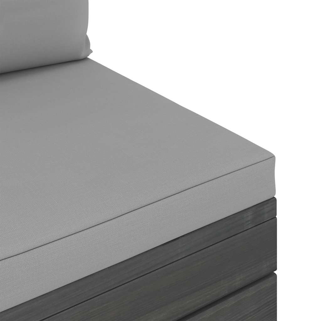 Set Divani da Giardino su Pallet 5 pz con Cuscini Massello Pino