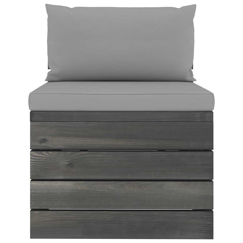 Set Divani da Giardino su Pallet 5 pz con Cuscini Massello Pino