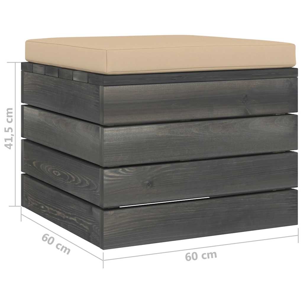 Set Divani da Giardino su Pallet 5 pz con Cuscini Massello Pino