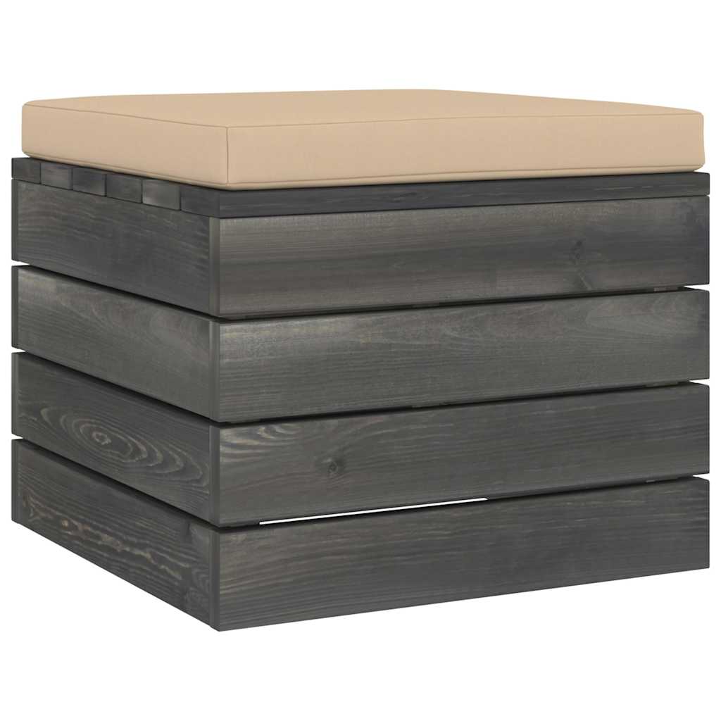 Set Divani da Giardino su Pallet 5 pz con Cuscini Massello Pino